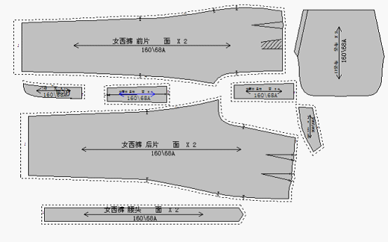 富怡服装CAD入门女方向西裤cad如何线制板改田坎图片