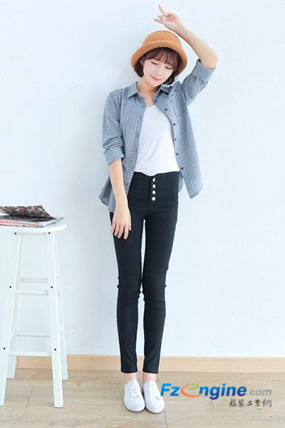 韩系球衣甜美搭配 长袖+长裤时尚极了